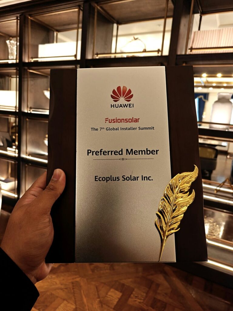 Ecoplus Solar Inc. Recognized as a Huawei FusionSolar Preferred Installer at the 7th Global Installer Summit